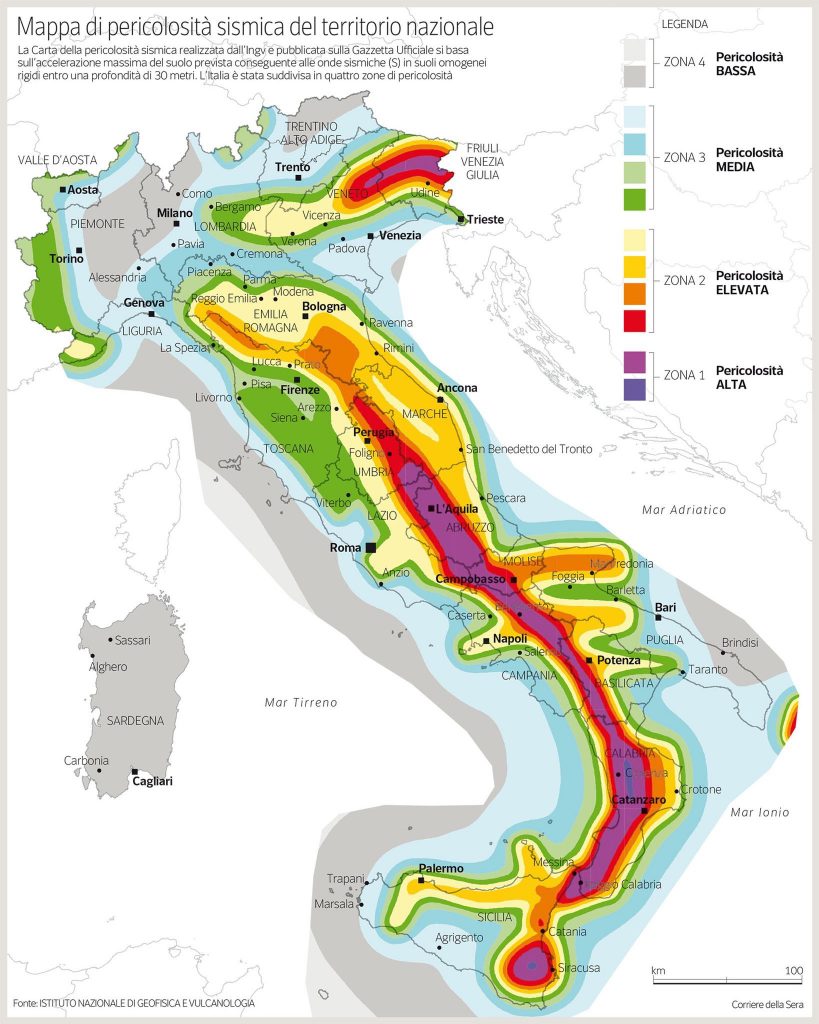 Mappa di pericolosità sismica del territorio nazionale
